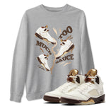 5s Golden Ticket shirts to match jordans Too Much Sauce best t shirts to wear with jordans Air Jordan 5 Golden Ticket match shoes to clothes SNRT Sneaker Tees unisex cotton Heather Grey 1 shirts