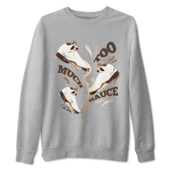 5s Golden Ticket shirts to match jordans Too Much Sauce best t shirts to wear with jordans Air Jordan 5 Golden Ticket match shoes to clothes SNRT Sneaker Tees unisex cotton Heather Grey 2 shirts