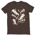 5s Golden Ticket shirts to match jordans Too Much Sauce best t shirts to wear with jordans Air Jordan 5 Golden Ticket match shoes to clothes SNRT Sneaker Tees unisex cotton Dark Chocolate 2 shirts