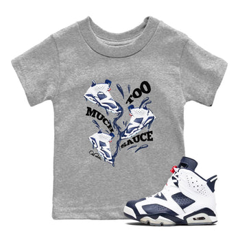 6s White And Midnight Navy shirts to match jordans Too Much Sauce sneaker match tees Air Jordan 6 White And Midnight Navy SNRT Sneaker Tees streetwear brand Baby and Youth Heather Grey 1 cotton tee