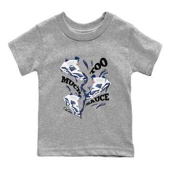 6s White And Midnight Navy shirts to match jordans Too Much Sauce sneaker match tees Air Jordan 6 White And Midnight Navy SNRT Sneaker Tees streetwear brand Baby and Youth Heather Grey 2 cotton tee