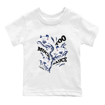 6s White And Midnight Navy shirts to match jordans Too Much Sauce sneaker match tees Air Jordan 6 White And Midnight Navy SNRT Sneaker Tees streetwear brand Baby and Youth White 2 cotton tee