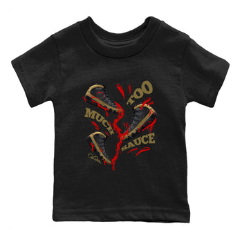 9s Olive shirts to match jordans Too Much Sauce sneaker match tees Air Jordan 9 Olive match shoes to clothes SNRT Sneaker Tees Youth Baby Black 2 tee