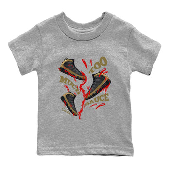 9s Olive shirts to match jordans Too Much Sauce sneaker match tees Air Jordan 9 Olive match shoes to clothes SNRT Sneaker Tees Youth Baby Heather Grey 2 tee