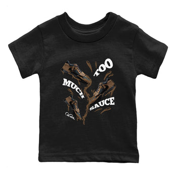 Jordan Jumpman Jack TR Travis Scott Dark Mocha shirts to match jordans Too Much Sauce sneaker match tees Jordan Jumpman Jack Travis Scott Dark Mocha match shoes to clothes SNRT Sneaker Tees Youth Baby Black 2 tee