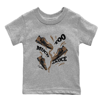 Jordan Jumpman Jack TR Travis Scott Dark Mocha shirts to match jordans Too Much Sauce sneaker match tees Jordan Jumpman Jack Travis Scott Dark Mocha match shoes to clothes SNRT Sneaker Tees Youth Baby Heather Grey 2 tee