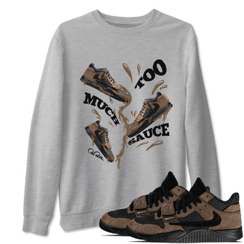 Jordan Jumpman Jack TR Travis Scott Dark Mocha shirts to match jordans Too Much Sauce sneaker match tees Jordan Jumpman Jack Travis Scott Dark Mocha match shoes to clothes SNRT Sneaker Tees unisex cotton Heather Grey 1 shirts