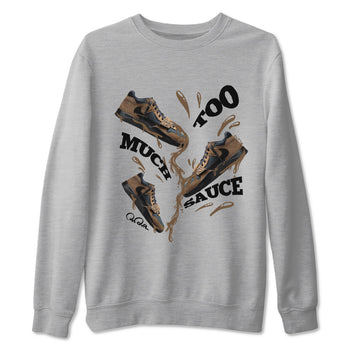 Jordan Jumpman Jack TR Travis Scott Dark Mocha shirts to match jordans Too Much Sauce sneaker match tees Jordan Jumpman Jack Travis Scott Dark Mocha match shoes to clothes SNRT Sneaker Tees unisex cotton Heather Grey 2 shirts