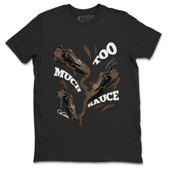 Jordan Jumpman Jack TR Travis Scott Dark Mocha shirts to match jordans Too Much Sauce sneaker match tees Jordan Jumpman Jack Travis Scott Dark Mocha match shoes to clothes SNRT Sneaker Tees unisex cotton Black 2 shirts
