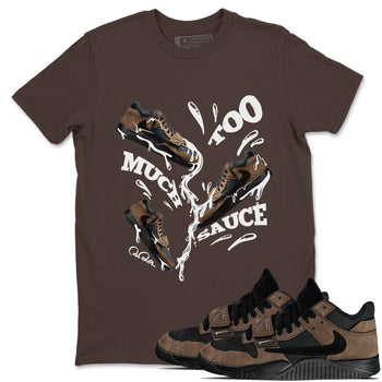 Jordan Jumpman Jack TR Travis Scott Dark Mocha shirts to match jordans Too Much Sauce sneaker match tees Jordan Jumpman Jack Travis Scott Dark Mocha match shoes to clothes SNRT Sneaker Tees unisex cotton Dark Chocolate 1 shirts
