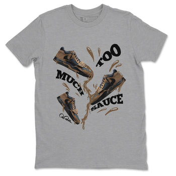 Jordan Jumpman Jack TR Travis Scott Dark Mocha shirts to match jordans Too Much Sauce sneaker match tees Jordan Jumpman Jack Travis Scott Dark Mocha match shoes to clothes SNRT Sneaker Tees unisex cotton Heather Grey 2 shirts