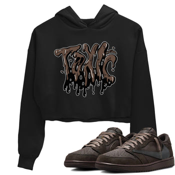 Air Jordan 1 Travis Scott Velvet Brown shirts to match jordans Toxic sneaker match tees Travis Scott x Air Jordan 1 Low OG Velvet Brown best t shirts to wear with jordans SNRT Sneaker Tees unisex cotton Black 1 crop tee
