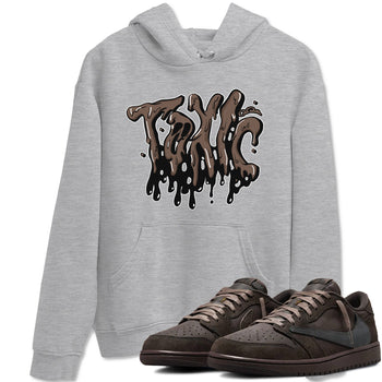Air Jordan 1 Travis Scott Velvet Brown shirts to match jordans Toxic sneaker match tees Travis Scott x Air Jordan 1 Low OG Velvet Brown best t shirts to wear with jordans SNRT Sneaker Tees unisex cotton Heather Grey 1 shirts
