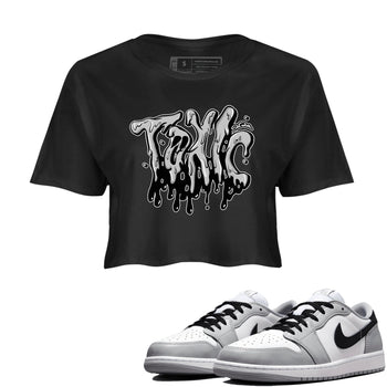 1s Wolf Grey shirts to match jordans Toxic sneaker match tees Air Jordan 1 Wolf Grey SNRT Sneaker Tees streetwear brand Black 1 crop tee