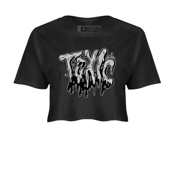 1s Wolf Grey shirts to match jordans Toxic sneaker match tees Air Jordan 1 Wolf Grey SNRT Sneaker Tees streetwear brand Black 2 crop tee