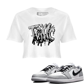 1s Wolf Grey shirts to match jordans Toxic sneaker match tees Air Jordan 1 Wolf Grey SNRT Sneaker Tees streetwear brand White 1 crop tee