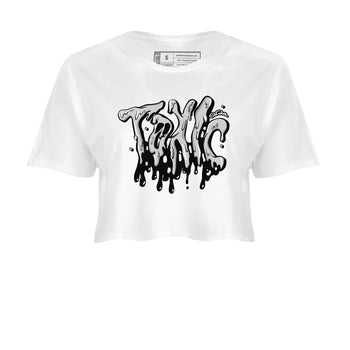 1s Wolf Grey shirts to match jordans Toxic sneaker match tees Air Jordan 1 Wolf Grey SNRT Sneaker Tees streetwear brand White 2 crop tee