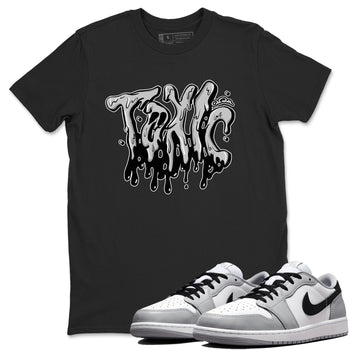 1s Wolf Grey shirts to match jordans Toxic sneaker match tees Air Jordan 1 Wolf Grey SNRT Sneaker Tees streetwear brand Black 1 unisex cotton tee