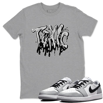 1s Wolf Grey shirts to match jordans Toxic sneaker match tees Air Jordan 1 Wolf Grey SNRT Sneaker Tees streetwear brand Heather Grey 1 unisex cotton tee