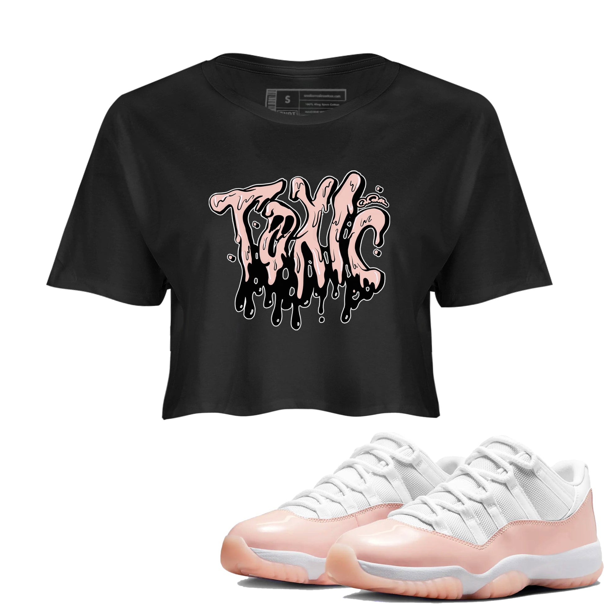 11s Legend Pink shirts to match jordans Toxic sneaker match tees Air Jordan 11 Legend Pink SNRT Sneaker Tees streetwear brand Black 1 crop tee