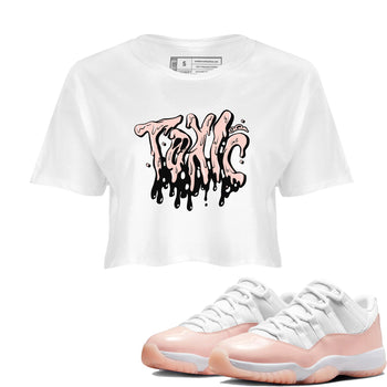 11s Legend Pink shirts to match jordans Toxic sneaker match tees Air Jordan 11 Legend Pink SNRT Sneaker Tees streetwear brand White 1 crop tee