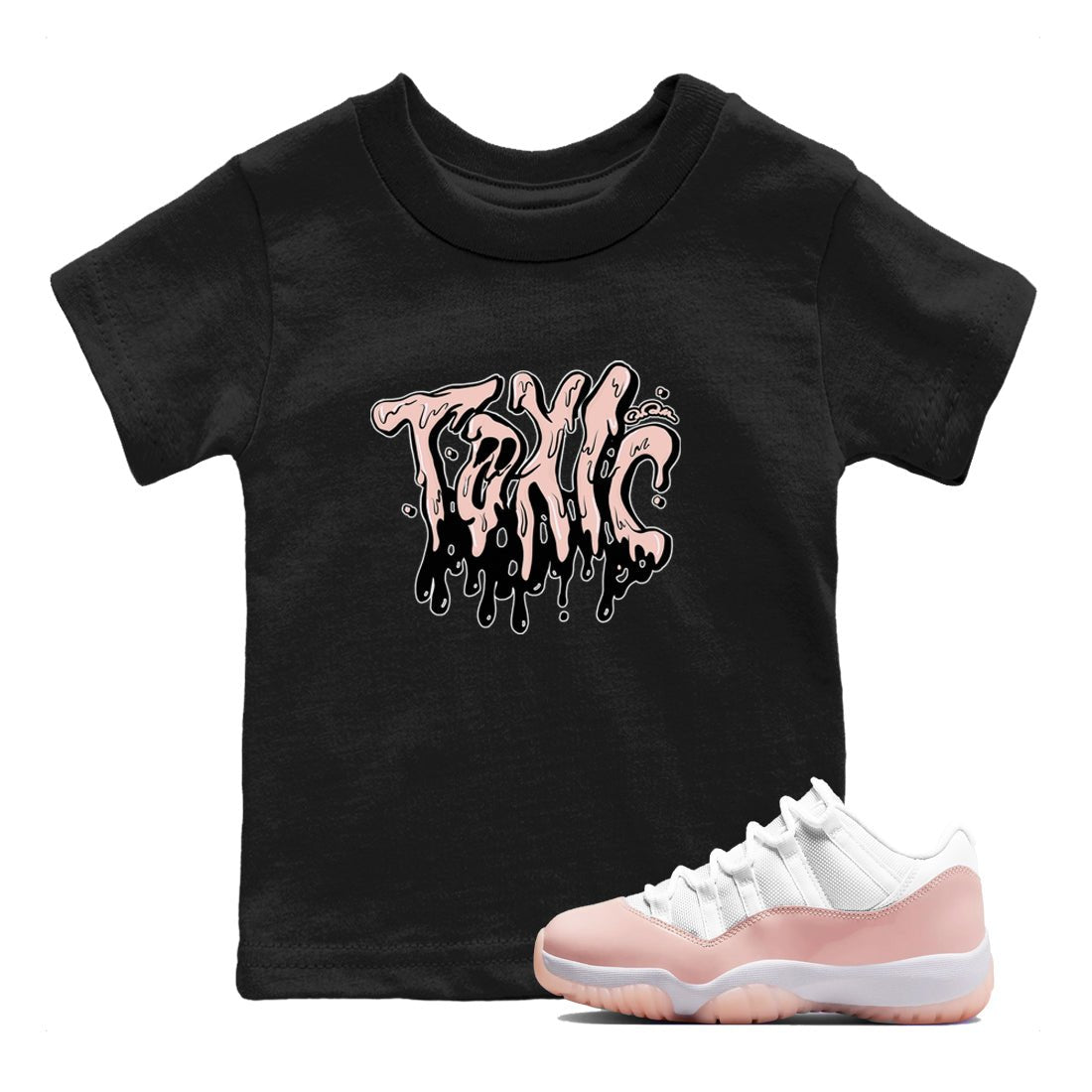 11s Legend Pink shirts to match jordans Toxic sneaker match tees Air Jordan 11 Legend Pink SNRT Sneaker Tees streetwear brand Baby and Youth Black 1 cotton tee