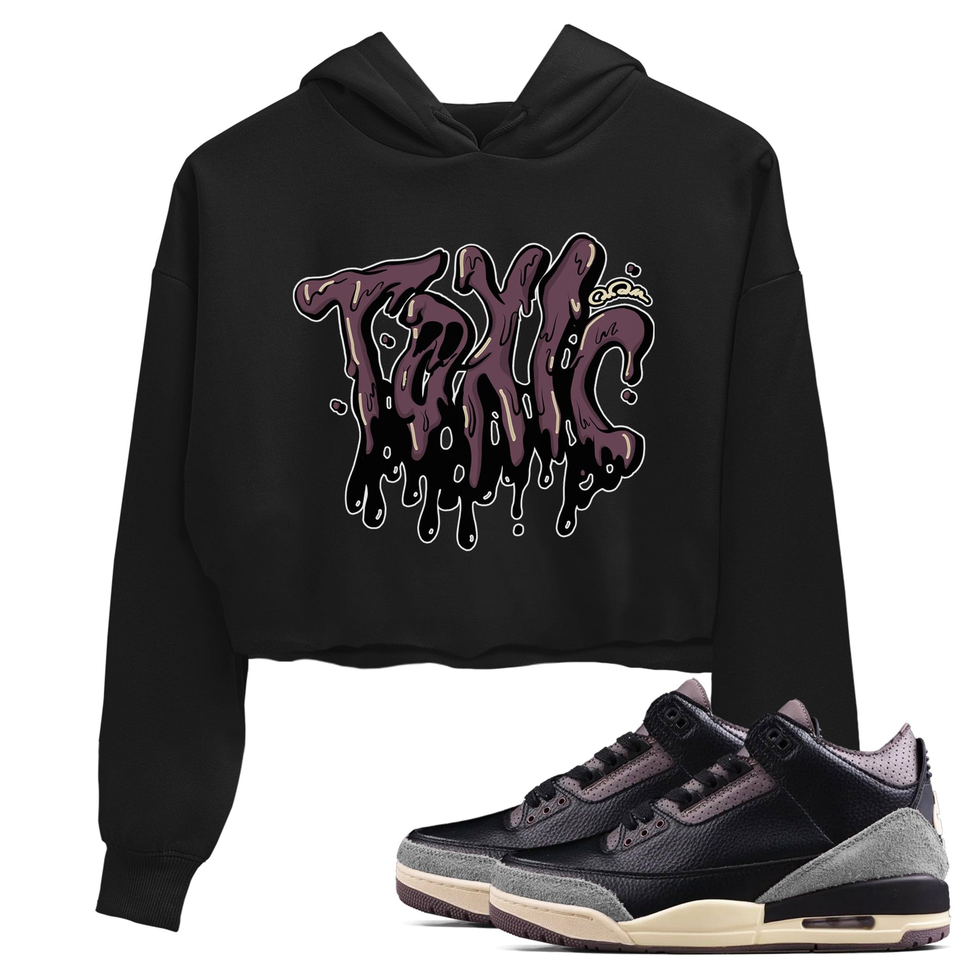 3s A Ma Maniere x Black shirts to match jordans Toxic sneaker match tees A Ma Maniere x Air Jordan 3 _hile You Were Sleeping_neaker Release Tees unisex cotton Black 1 Crop Shirts
