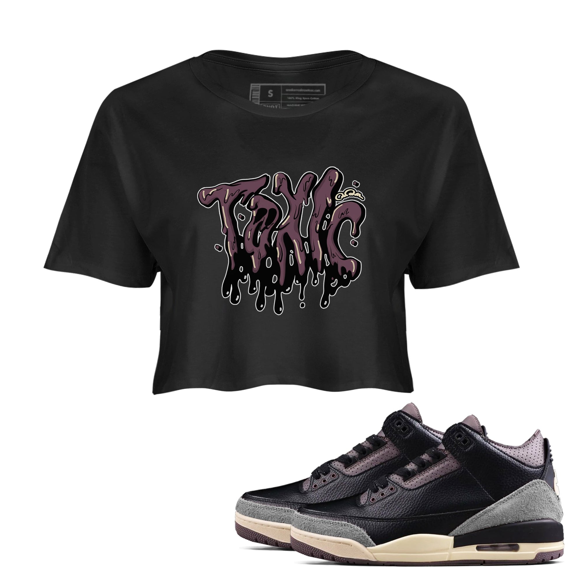 3s A Ma Maniere x Black shirts to match jordans Toxic sneaker match tees A Ma Maniere x Air Jordan 3 _hile You Were Sleeping_neaker Release Tees unisex cotton Black 1 Crop Shirts