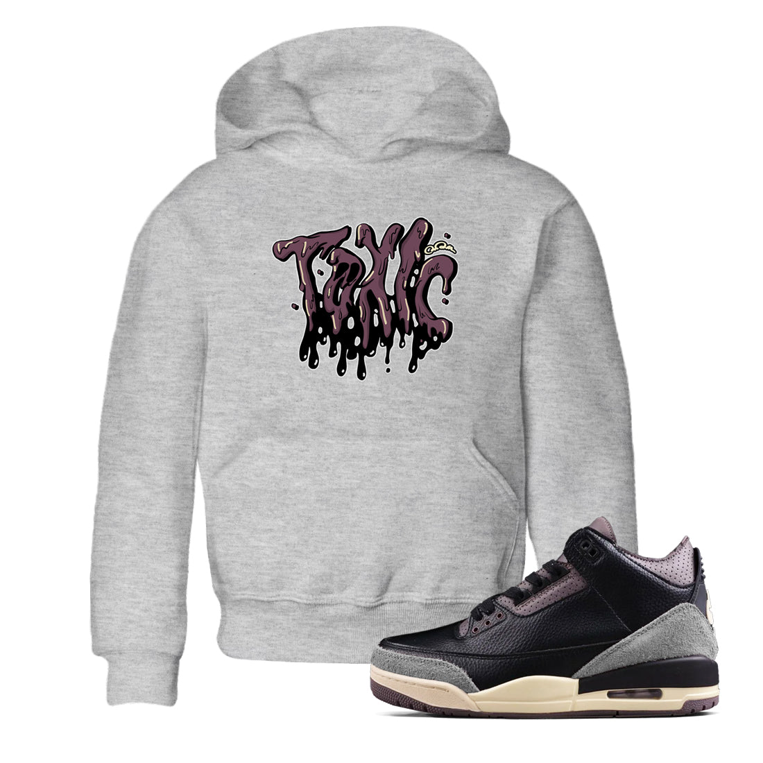3s A Ma Maniere x Black shirts to match jordans Toxic sneaker match tees A Ma Maniere x Air Jordan 3 _hile You Were Sleeping_neaker Release Tees Youth Baby Heather Grey 1 crew neck shirts