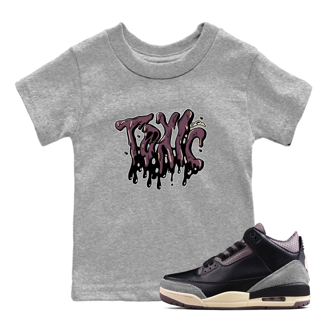3s A Ma Maniere x Black shirts to match jordans Toxic sneaker match tees A Ma Maniere x Air Jordan 3 _hile You Were Sleeping_neaker Release Tees Youth Baby Heather Grey 1 crew neck shirts
