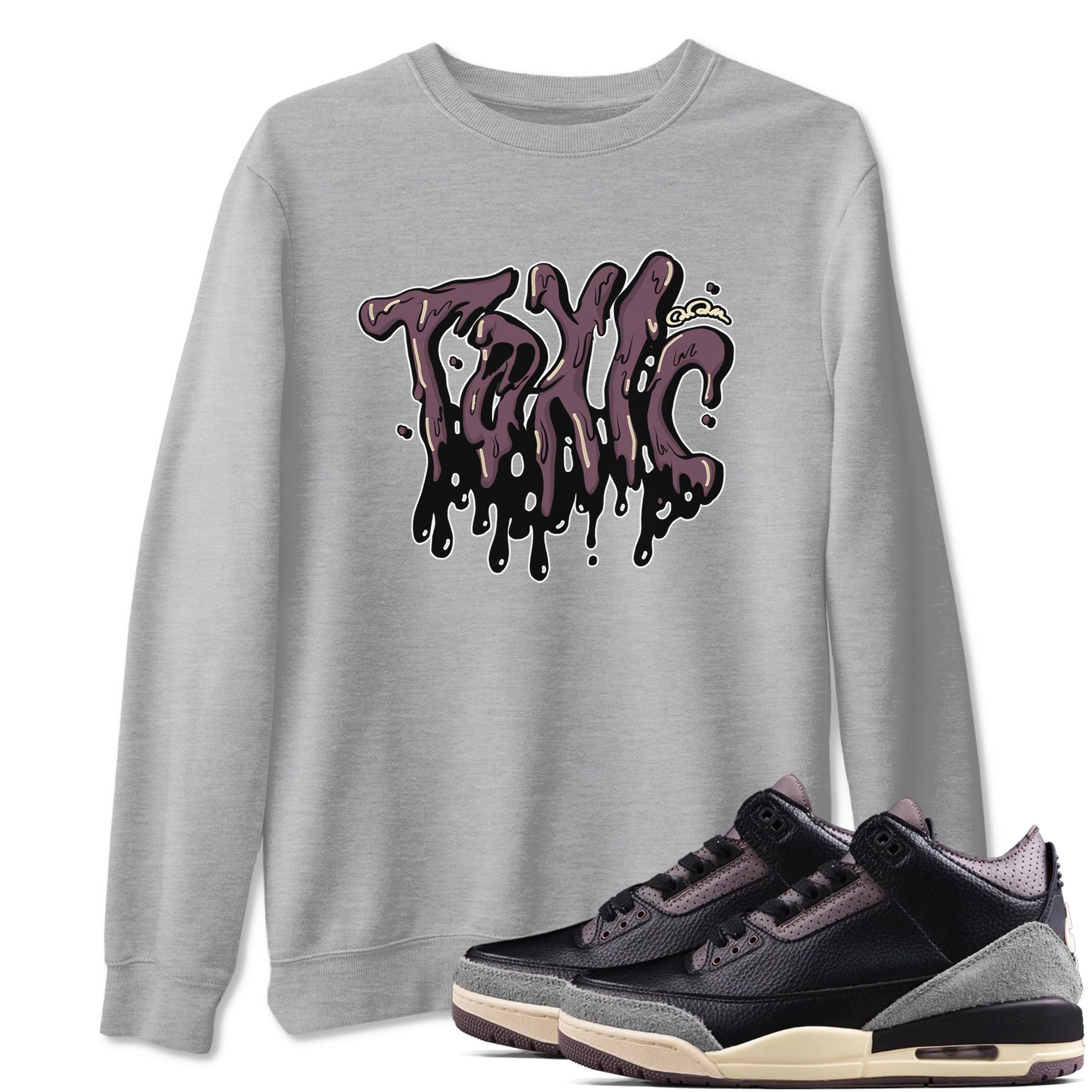 3s A Ma Maniere x Black shirts to match jordans Toxic sneaker match tees A Ma Maniere x Air Jordan 3 _hile You Were Sleeping_neaker Release Tees unisex cotton Heather Grey 1 crew neck shirts