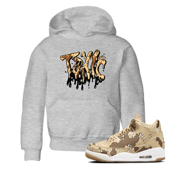 AJ3 Desert Camo shirts to match jordans Toxic sneaker match tees Air Jordan 3 Desert Camo SNRT Sneaker Tees streetwear brand Baby and Youth Heather Grey 1 cotton tee