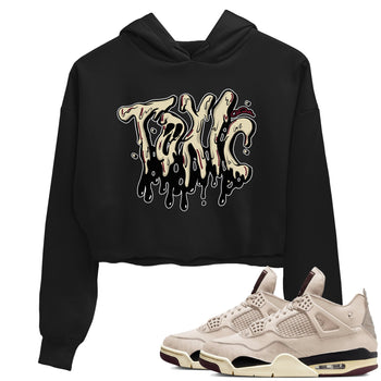 4s A Ma Maniere x Fossil Stone shirts to match jordans Toxic sneaker match tees Air Jordan 4 A Ma Maniere x Fossil Stone match shoes to clothes SNRT Sneaker Tees unisex cotton Black 1 crop tee