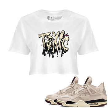 4s A Ma Maniere x Fossil Stone shirts to match jordans Toxic sneaker match tees Air Jordan 4 A Ma Maniere x Fossil Stone match shoes to clothes SNRT Sneaker Tees unisex cotton White 1 crop tee