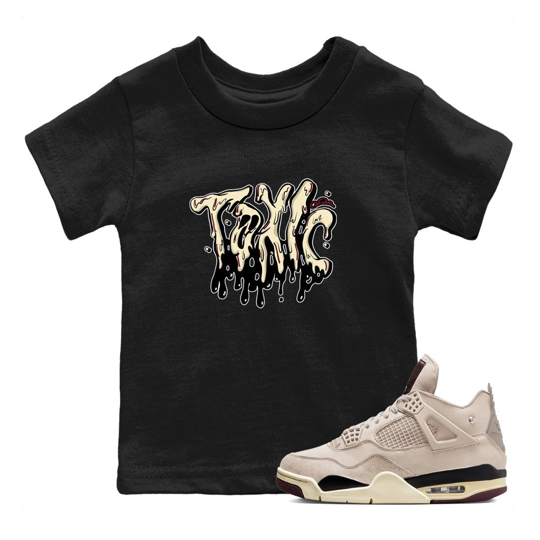 4s A Ma Maniere x Fossil Stone shirts to match jordans Toxic sneaker match tees Air Jordan 4 A Ma Maniere x Fossil Stone match shoes to clothes SNRT Sneaker Tees Youth Baby Black 1 tee