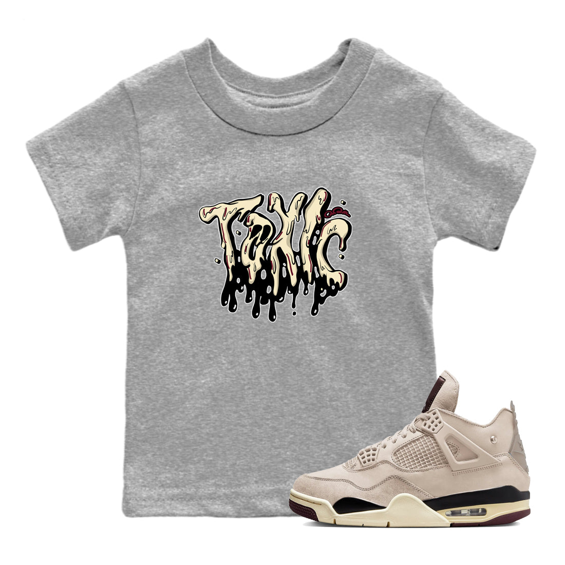 4s A Ma Maniere x Fossil Stone shirts to match jordans Toxic sneaker match tees Air Jordan 4 A Ma Maniere x Fossil Stone match shoes to clothes SNRT Sneaker Tees Youth Baby Heather Grey 1 tee