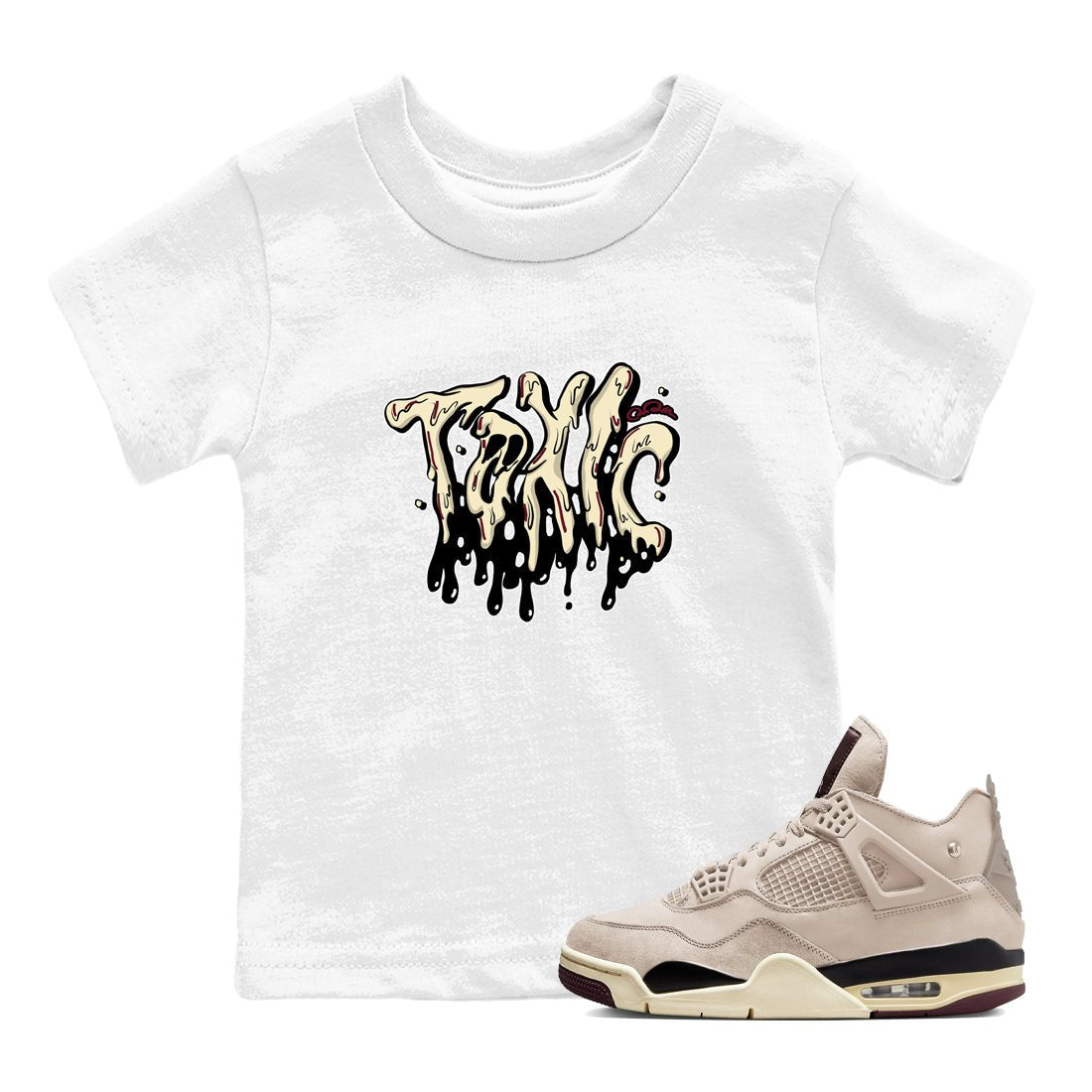 4s A Ma Maniere x Fossil Stone shirts to match jordans Toxic sneaker match tees Air Jordan 4 A Ma Maniere x Fossil Stone match shoes to clothes SNRT Sneaker Tees Youth Baby White 1 tee