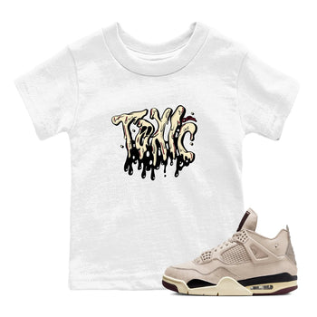 4s A Ma Maniere x Fossil Stone shirts to match jordans Toxic sneaker match tees Air Jordan 4 A Ma Maniere x Fossil Stone match shoes to clothes SNRT Sneaker Tees Youth Baby White 1 tee