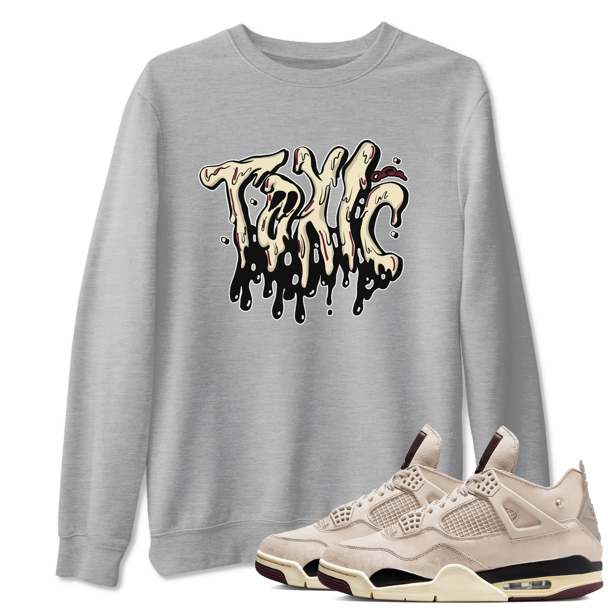 4s A Ma Maniere x Fossil Stone shirts to match jordans Toxic sneaker match tees Air Jordan 4 A Ma Maniere x Fossil Stone match shoes to clothes SNRT Sneaker Tees unisex cotton Heather Grey 1 shirts