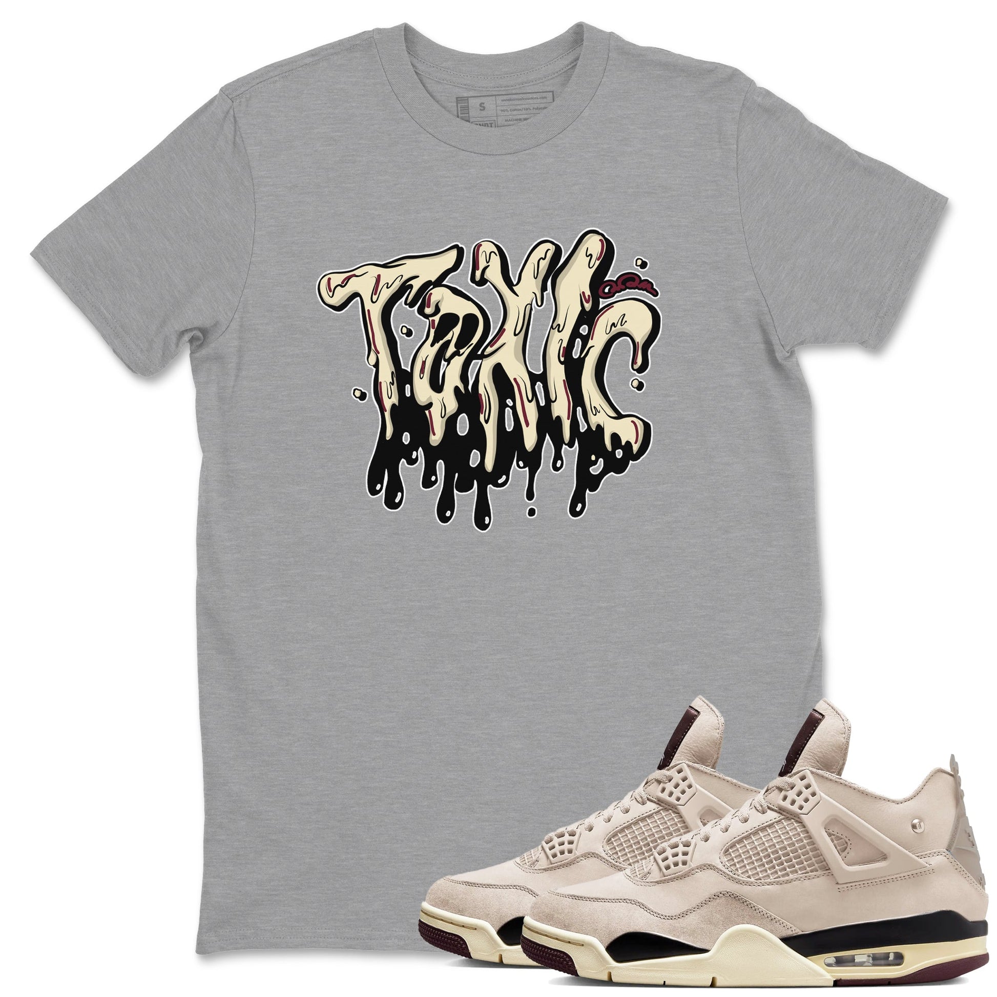 4s A Ma Maniere x Fossil Stone shirts to match jordans Toxic sneaker match tees Air Jordan 4 A Ma Maniere x Fossil Stone match shoes to clothes SNRT Sneaker Tees unisex cotton Heather Grey 1 shirts