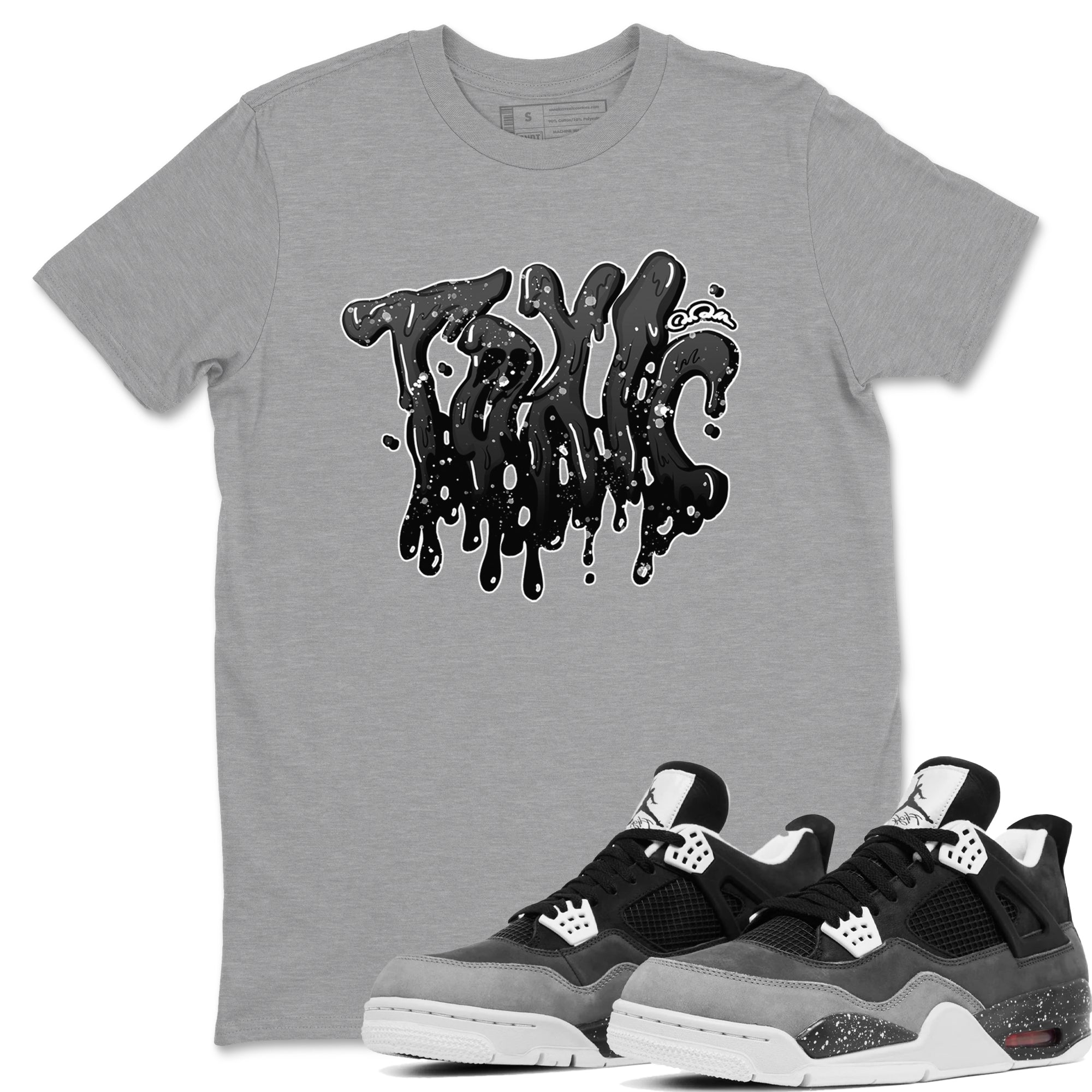 4s Fear shirts to match jordans Toxic sneaker match tees Air Jordan 4 Fear match shoes to clothes SNRT Sneaker Tees unisex cotton Heather Grey 1 shirts