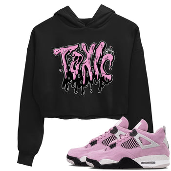 4s Orchid t-shirts to match sneakers Toxic sneaker match tees Air Jordan 4 Orchid match shoes to clothes SNRT Sneaker Tees unisex cotton Black 1 crop tee