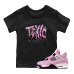 4s Orchid t-shirts to match sneakers Toxic sneaker match tees Air Jordan 4 Orchid match shoes to clothes SNRT Sneaker Tees Youth Baby Black 1 tee