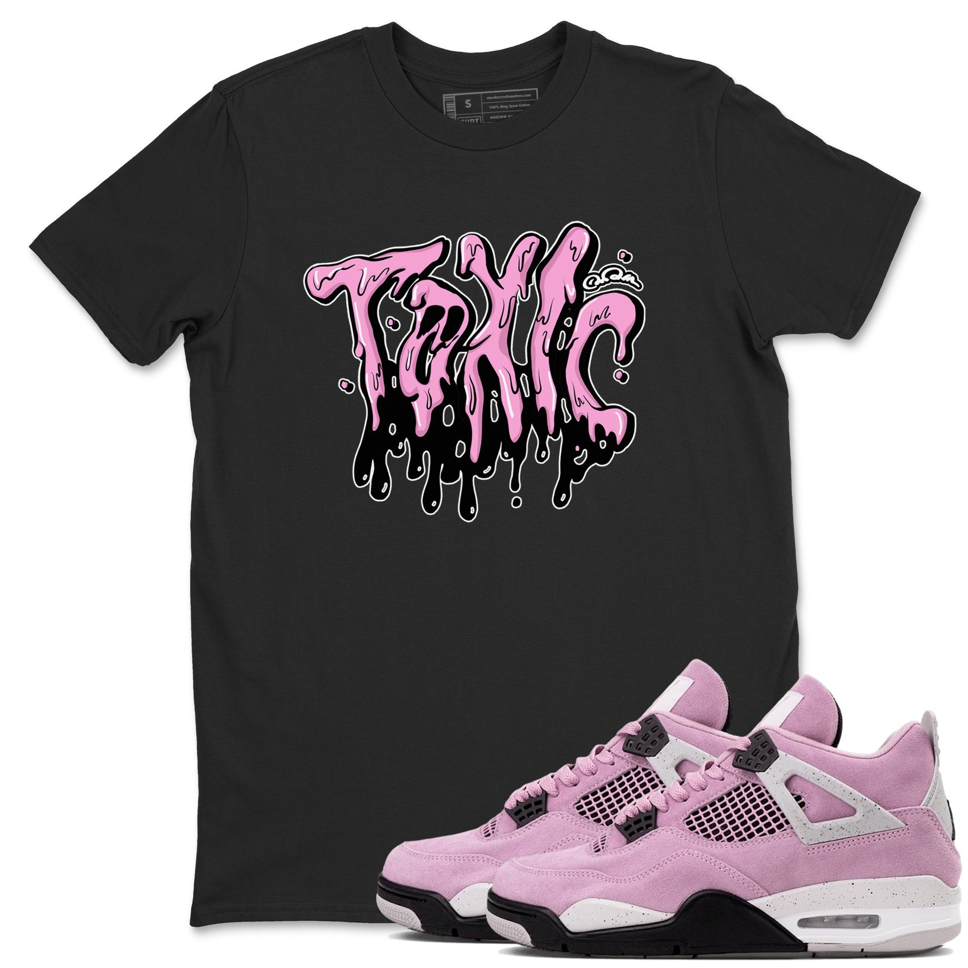 4s Orchid t-shirts to match sneakers Toxic sneaker match tees Air Jordan 4 Orchid match shoes to clothes SNRT Sneaker Tees unisex cotton Black 1 shirts