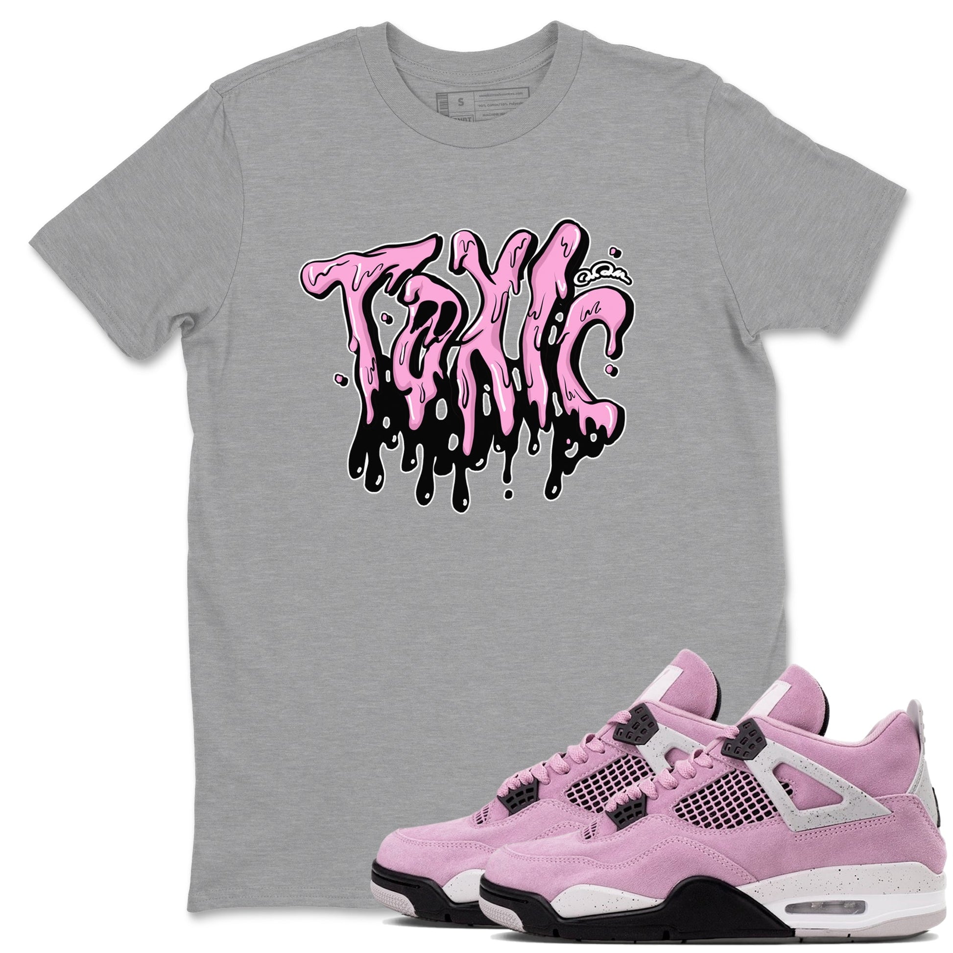 4s Orchid t-shirts to match sneakers Toxic sneaker match tees Air Jordan 4 Orchid match shoes to clothes SNRT Sneaker Tees unisex cotton Heather Grey 1 shirts