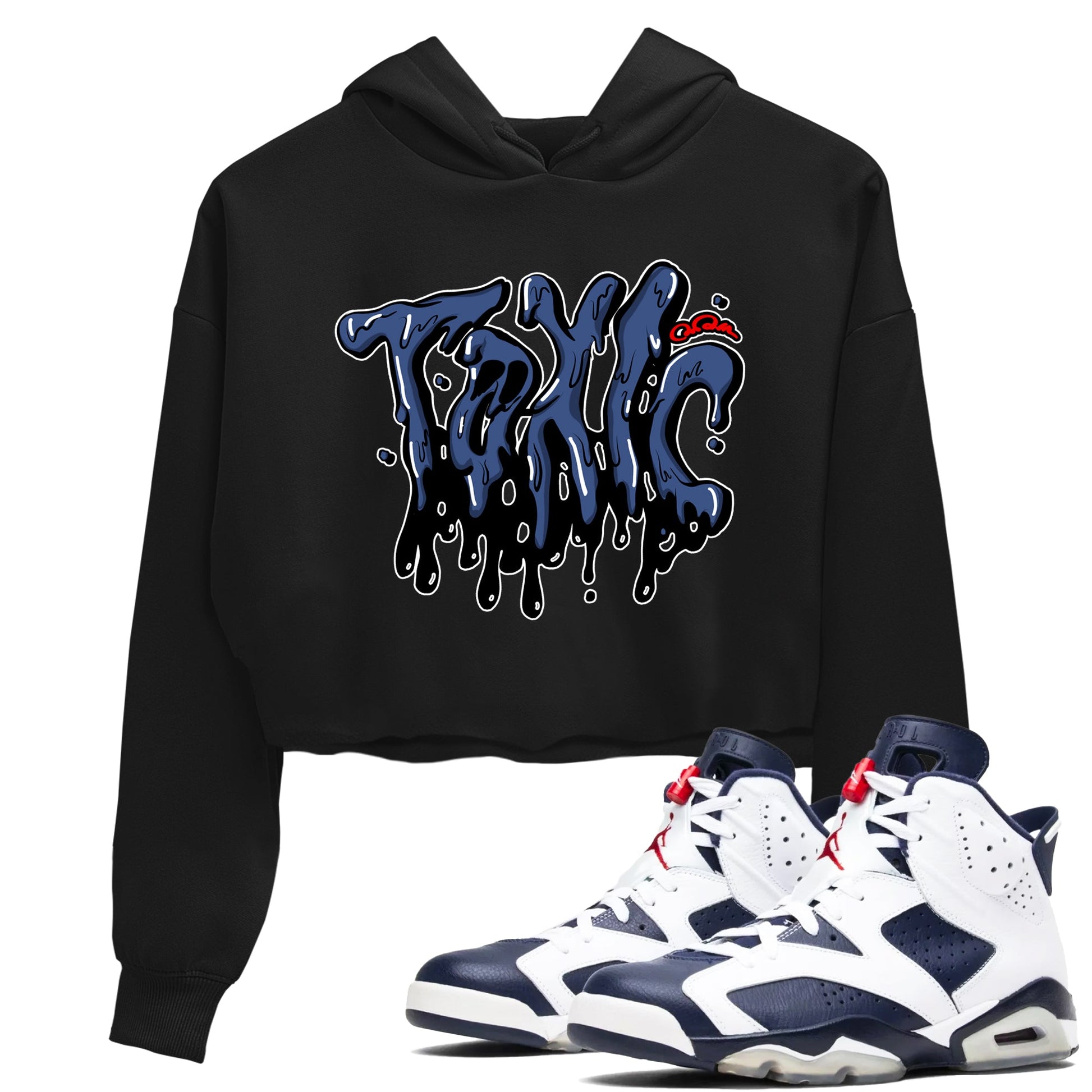 6s White And Midnight Navy shirts to match jordans Toxic sneaker match tees Air Jordan 6 White And Midnight Navy SNRT Sneaker Tees streetwear brand Black 1 crop tee