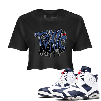 6s White And Midnight Navy shirts to match jordans Toxic sneaker match tees Air Jordan 6 White And Midnight Navy SNRT Sneaker Tees streetwear brand Black 1 crop tee