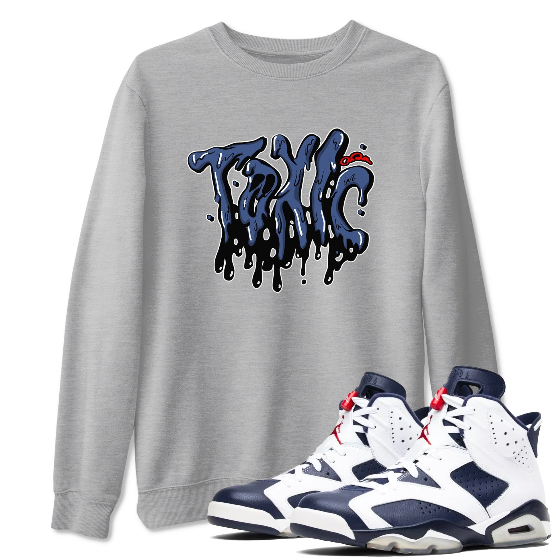 6s White And Midnight Navy shirts to match jordans Toxic sneaker match tees Air Jordan 6 White And Midnight Navy SNRT Sneaker Tees streetwear brand Heather Grey 1 unisex cotton tee