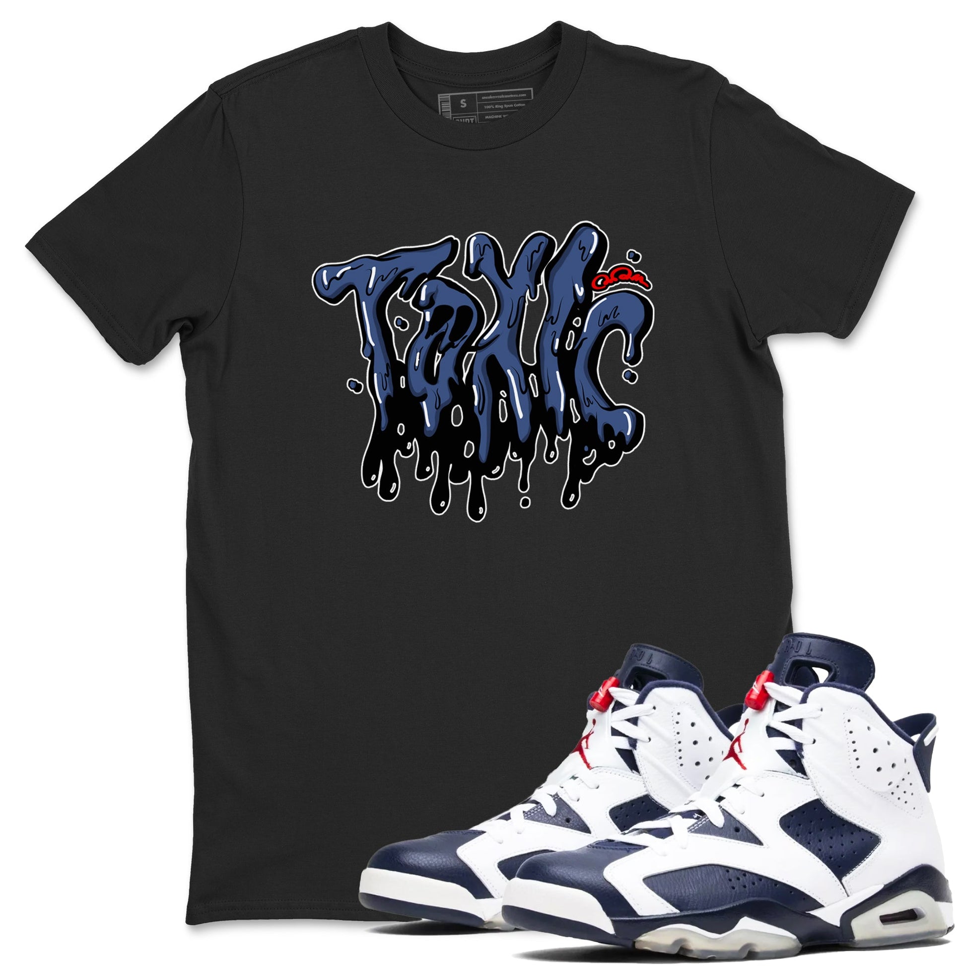 6s White And Midnight Navy shirts to match jordans Toxic sneaker match tees Air Jordan 6 White And Midnight Navy SNRT Sneaker Tees streetwear brand Black 1 unisex cotton tee