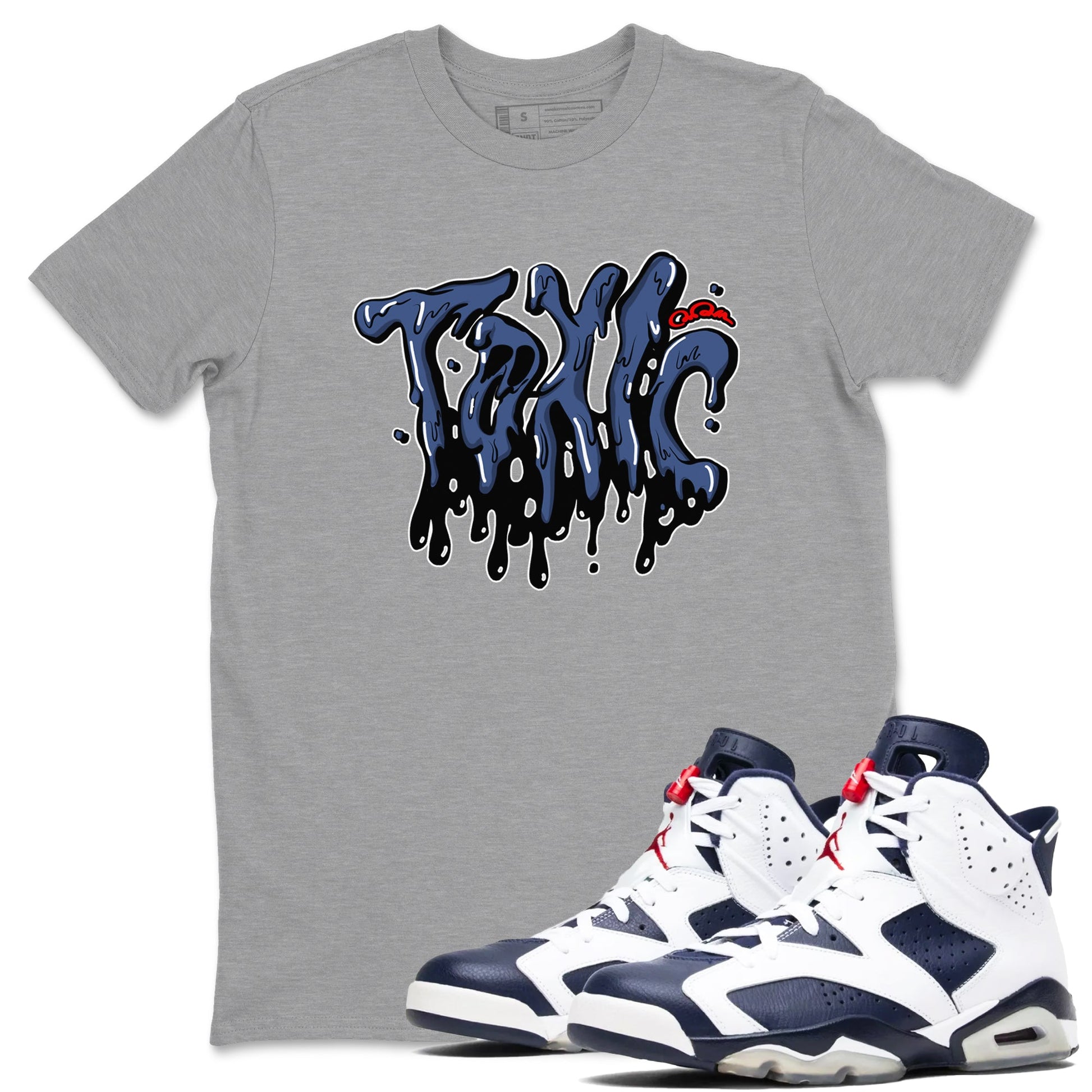 6s White And Midnight Navy shirts to match jordans Toxic sneaker match tees Air Jordan 6 White And Midnight Navy SNRT Sneaker Tees streetwear brand Heather Grey 1 unisex cotton tee